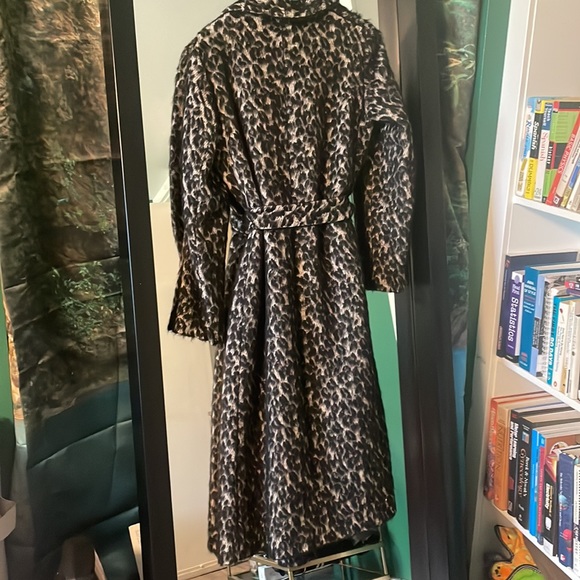 Retro leopard print long wrap coat - Picture 2 of 6